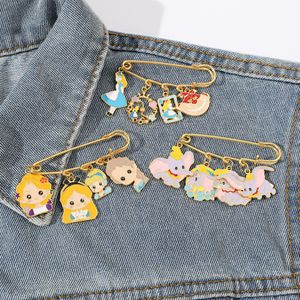 Girls Childhood Princess Party Pin Pin Cine Film Anime Giochi Pins duro Pins Raccogli Batteni per battute di cappello da cappello da zaino con pittura in metallo