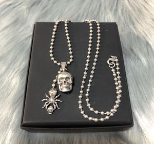 Treason Malignancy Silver Spider Skull Heads Pendant Halsband Vintage Hiphop Rock Punk Skeleton Halsband för män Kvinnor Syckel JE1286558