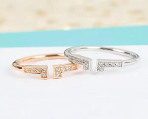 Anel de amor com pedras, os casais da baguete têm selo de aço inoxidável diamante para mulheres de luxo casando com anéis de noivado de casamento set5422193