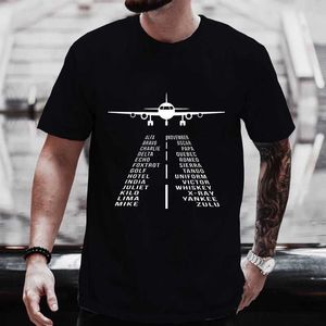 Herr t-shirts flygplan reser kvinnor sommar topp kvinnors topp rolig pilot t-shirt luftfartsbrev skjorta mens t-shirtl2405