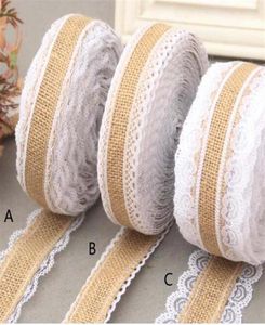10m lot 2 5cm lace Linen Handmade Christmas Crafts Jute Burlap Band Ribbon Roll white Lace Trim Edge Rustic Wedding Decoration Par8755996