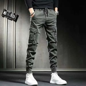 Men's Pants Spring and autumn mens harem Y2k Trousers tactical military cargo pants mens technical clothing high-quality outdoor hip-hop work stacked muffins J240507