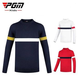 Men's T-Shirts Clothing Boys Sweater PGM Autumn/Winter Round Neck Thickened Mercerized Wool Warm Long Slve T-shirt Supplies Y240506