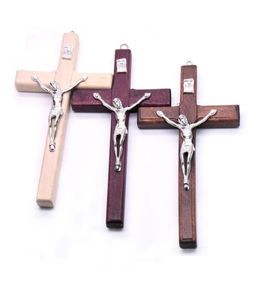 Pure Handmade Wooden Crucifix Christ Suffering Icon Icon Religious Prayer Hand Holding Cross Pendant1625252