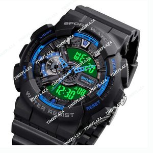 SKMEI LED Digital Shock Men Analog Quartz Black Gold Electronic Wrist Watch Masculino G Style Waterproof Plastic Sports Watch305n