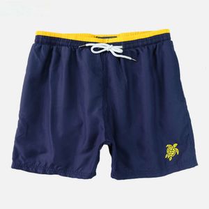 Pantaloncini da spiaggia vilebrequins da marina con mesh triangolare di colore solido ricamato ad asciugatura rapida sciolte pantaloni da spiaggia casual traspiranti 606