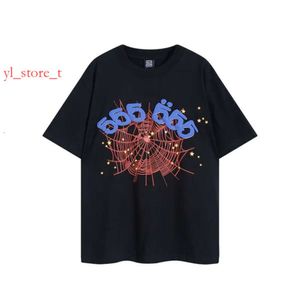 Mulheres camisetas de designer de verão femininas Trendy SP5DE Spide Web 5555555 T-shirt de manga curta impressa para homens e mulheres American High Street Halis Sleeves 5775