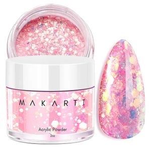 Żel do paznokci Makartt Glitter Acryl Powder 2 unz DIY Art dla początkującego salon rzeźbienia w domu Brak lampy Q240507