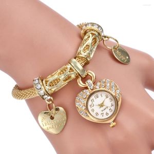 Wristwatches Fashion Sweet Heart Women Quartz Bracelet Dress Watch