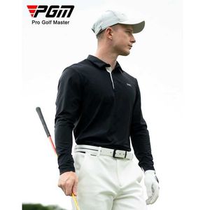 Męskie koszulki odzieży PGM MENS DŁUGO JESTEGO I Zimowe T-shirt sportowy odzież Polo Shirt Lapel Top Supplies Y240506