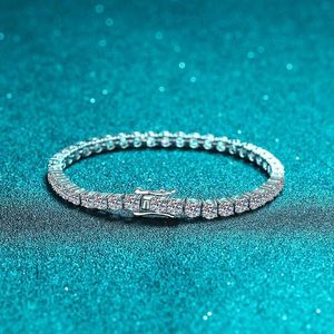 Iced Pass Diamond Tester VVS Missanite Tennis Bracelet Women 925 Sterling Silver Lab Cultived Moissanite Tennis Bracelet