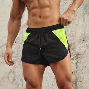 Shorts maschile Shorts Summer Fitness Shorts Colorful Block Quick Elastic Waist Tie Rod Shorts per addestrare la palestra che gestisce Shorts Sportswear Sports H240508