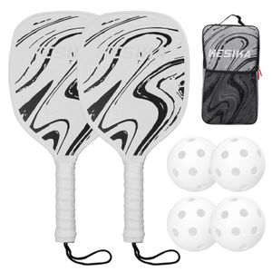 Pickleball Rackets Set Pickleball Paddle Set of 2 Rackets and 4 Pickleballs Balls Pickle-Ball Racquet with Balls Sport Accessory 240506
