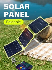 USBPD Güneş enerjisi Bankası 5V9V12V Povoltaik Panel Açık Mekan Kamp Taşınabilir Cep Telefonu Şarj Panelleri 21W RV Seyahat Balıkçılık 240508
