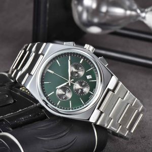 2024 Pop quartz watch 6-pin metal bezel dial display calendar steel strap