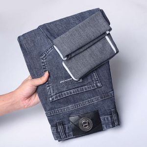 Modekläder 2024 sommar ny tunn lös rak denim byxor sanna religiösa jeans män dagligen ykk dragkedja high end affärsbyxor mens design