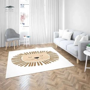 Boho Lion Rainbow Rug for Living Room Bedroom Big Area Safari Animals Mat Baby Nursery Art Print Children Carpet Decoration Home 240424