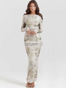 Casual Dresses Designer Dress Autumn New Style Printed Long sleeved Round Neck Tight Design Dress Plus size Dresses