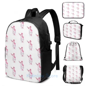 Backpack Funny Graphic Print Monomi USB Charge Men School Bags Women Bag Travel Laptop