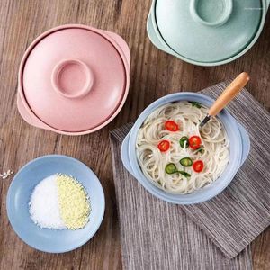 Bowls Japanese Plastic Noodle Bowl Microwave Serving Home Tableware Plate Dining Microwave-heated U6C2