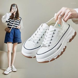 Casual Shoes 2024 Summer Chinese Canvas Trendiga kvinnliga studenter tjocka sulor förhöjda