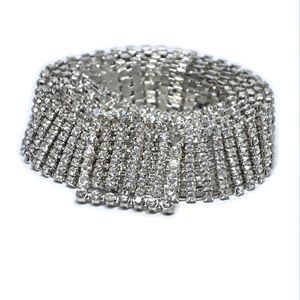 Fashion Luxury Ten Row Bright Full Rhinestone Intarsia della cintura femminile Bride Wide Bling Crystal Diamond Cintura a catena 2019 Y1 256m