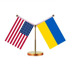 Аксессуары мини -ван USA Banner с восточной европейской нации Украина Беларусь Георгия.