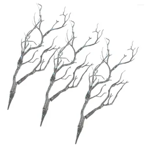 Декоративные цветы 3pcs Жизненные искусственные деревья ветвь