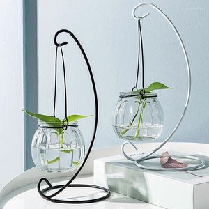 Vaser kreativa hängande glas vas transparent blomma växtpott hållare hydroponic terrarium container hem trädgård dekoration hantverk