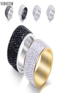 Whole 8 row Crystal Rings for Women Austria Crystal Ring Stainless Steel Bijoux For Women Wedding Jewelry5369150