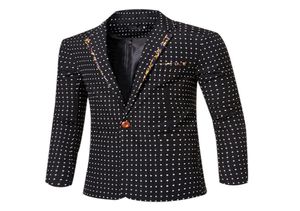 Мужское новое прибытие Осеннее зимнее деловое платье Blazers Jackets Coats Dot Pattern Casual Slim Fit Мужские пиджаки подходят для Tops9567099