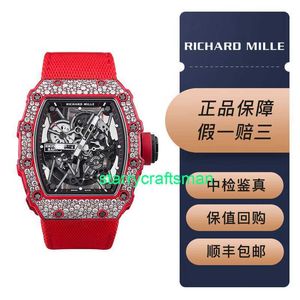 RM Relógios de luxo Relógio mecânico RM Mills Série masculina RM35-02 Snowflake Diamond Red Devil Ultimate Edition St3D