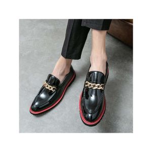 Herrklänningskor svart konstgjorda patentläder loafers