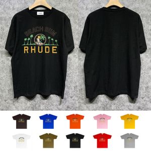 Casual Fashion Elastic Slim T-shirt RH108 Coconut Tree Medal Tryckt Kort ärm T-shirt R90W84 Män och kvinnor Par Pure Bomull Bekväm andlig T-shirt