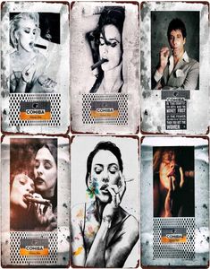 Сигарный винтажный металлический плакат сексуальная леди олова