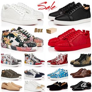 Top Fashion Luksusowy projektant czerwonego dna sukienki Buty Mokory Mężczyzny Buty Forme płytowe wysokie niskie swobodne kobiety buty buty czarne brokat płaskie trenery