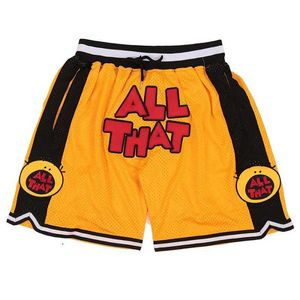 Mäns shorts basketballshorts allt som sy broderi högkvalitativa utomhussport shorts strandbyxor gul svart 2023 ny sommar T240507