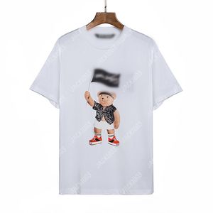 Palm PA 24SS Yaz Mektubu Baskı Kırık Baştan Çıkarılmış Bayrak Ayı Logo Tişörtlü Erkek Hediyesi Gevşek Büyük Boy Hip Hop Unisex Kısa Kollu Aşıklar Stil Tees Angels 2153 KKY