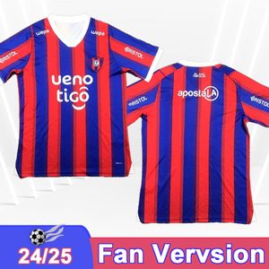 2024 25 Cerro Porteno Mens Soccer Jerseys FERNANDO CECILIO D. J. ITURBE BOBADILLA Home Red Blue Football Shirt Adult Short Sleeve Uniforms