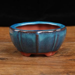 POTS in stile cinese Bonsai Flowerpot Ceramic Ceramic Craft Planter Decorazioni per la casa 7.5*5,7*4 cm