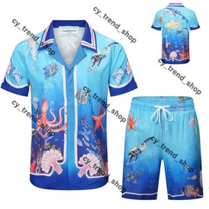 Casablanc Shirt 2024 Designer-Shirt-Set Masao San Print Herren Casual Hemd Damen Lose Seidenhemd hochwertige Tees Hawaiian Set Männer T-Shirt Größe M-3xl Casa Blanca 568