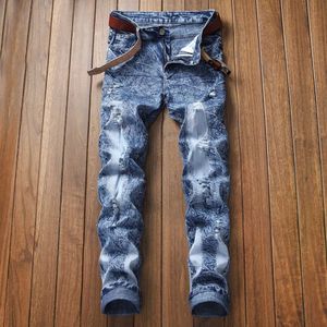 Męskie dżinsy 2019 Męskie dżinsy Homme proste jeansy mężczyzn Mężczyzn Casual Long Pants Pantn Homme Jean Modle Classical Blue Jean T240507