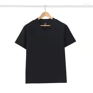 女性用Tシャツ2024夏の快適な黒いvネック女性Tシャツ