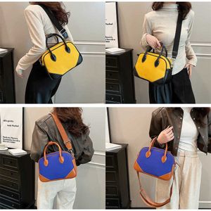 Bags Ladies Boston Handheld Tote Bag Color Blocking Fashionable Niche One Shoulder Crossbody Large Capacity Commuting