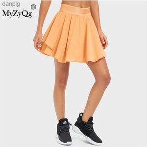 Skirts Myzyqg Women Tennis Skorts Assegno Pocket Shorts Anti-Shine Shorts Quick Assicante Scapa sportiva a due pezzi a due pezzi Y240508vn2S