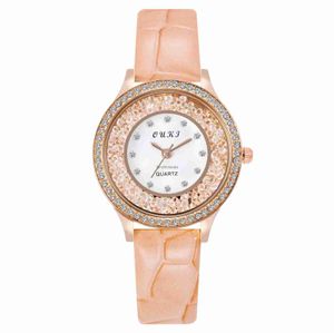 Liten rundklocka 2022 New Light Luxury Flow Bead Summer Diamond Full Sky Star Female Student Small Dial