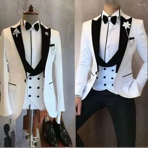 Męskie garnitury DV069 Slim Fit 3 -częściowy włoski styl dla drużbów Grom Tuxedo Kurtka z podwójnie piersiami