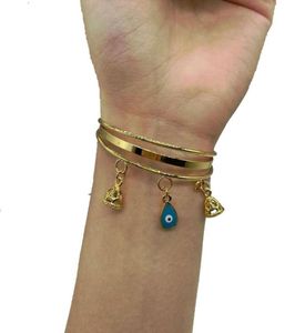 Bangle Luxury 24k Eye Armband Gold Color Dubai Bangles Gifts For Women Men Fashion Jewelry Gift3849558