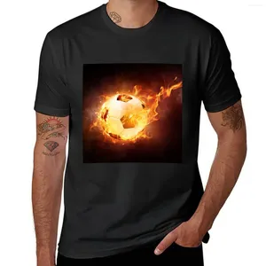 Herrpolor Flaming Soccer Ball T-shirt plus storlek Grafik T-skjortor för män