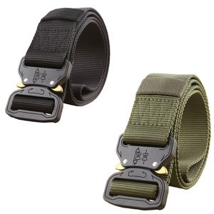 UACTICAL BELT MEN MIRITIOL ARMY Equipment METAL BACKLE NYLON BELTS SWAT SOLDIERS COMBATヘビーデューティモルキャリーサバイバルウエストバンド261O